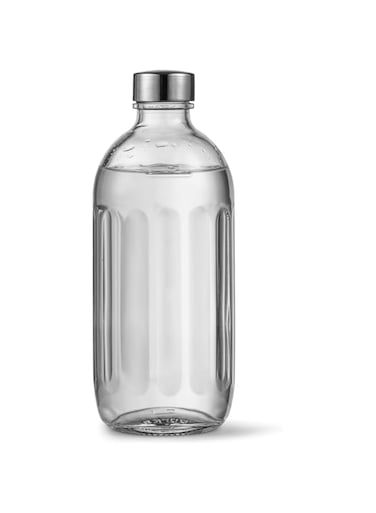 Aarke Glass Bottle for Sparkling Water Maker Carbonator Pro, Dishwasher Safe, Details in Steel