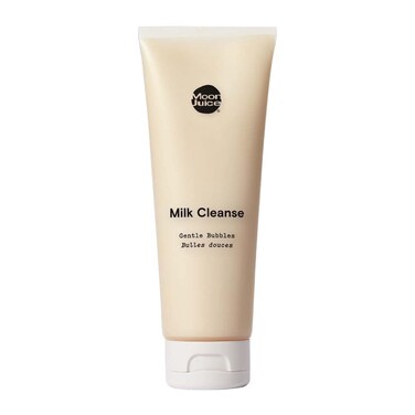 Moon Juice Milk Cleanse Vegan Facial Cleanser - Gentle, Hydrating &amp; pH Balanced - Adaptogenic Face Wash with Coconut Ferment, Silver Ear Mushroom &amp; Reishi - Clean, Cruelty-Free &amp; SLS-Free (4oz)