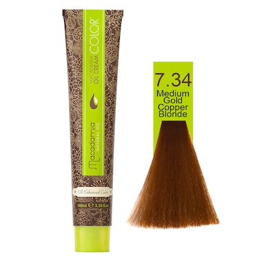 Macadamia Natural Color 7.34   Medium Gold Copper Blonde   100 Ml