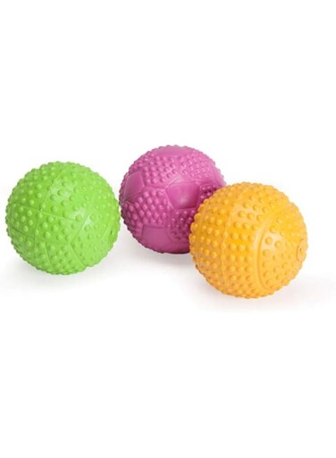 Camon Rubber Sports Balls Toy, Rubber Ball Toy For Dogs, Toys for Aggressive Chewers, Pet Friendly Washable Dog Toy, Durable and Interactive Toy, Non-Toxic Natural Rubber Chew Toy, Balls for Puppies