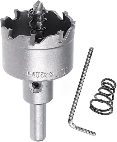 AL ARQAM Heavy-Duty Carbide Hole Saw: Ideal 42mm Hole Cutter for Drilling into Hardened Steel and Thick Metal Sheets, Efficient