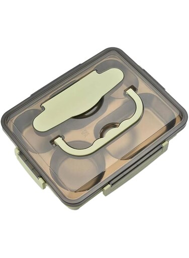 HYTTER Bento Lunch Box, 2000ML Insulated Lunch Box, Ideal for Adult Women and Men, Leak Proof Lunch Box Containers, BPA-Free, Versatile 5 Compartment (Green)