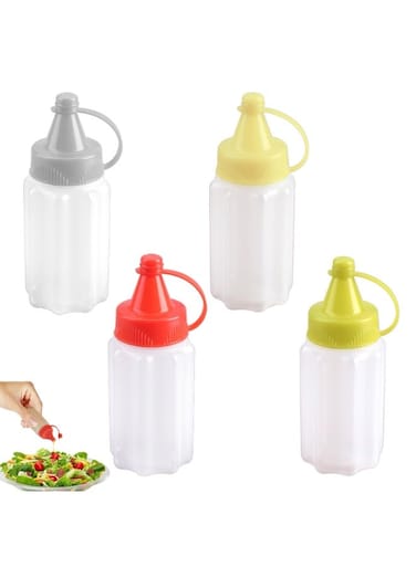 Pcs Mini Squeezable Sauce Containers, 30ml Portable Condiment Bottles with Screw Caps, Leak-Proof for Salad Dressing Ketchup