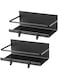 MIXDE 2Pcs Modern Black Magnetic Spice Racks, 10.24*4.33*5.31in, For Refrigerator, Kitchen Space Saver with 4 Removable Hooks