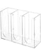 Suwimut Acrylic Coffee Cup and Lid Storage Organizer, 3 Compartments Disposable Paper Cup Dispenser Clear Plastic Cup Holder for Kitchen Coffee Bar Shop Party Supplies