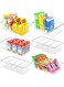 Kameety Clear Pantry Organizer Storage Bins Plastic Removable Snack Organizer Pantry Organization Storage Racks with Removable Dividers, Perfect for Packets, Snacks, Spices, Kitchen (6 Pack)