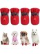 CALHNNA Dog Shoes Puppy Paw Protectors Dog Shoes for Hot Pavement Dog Boots with Anti Slip Socks Cat Dog Booties for Small Medium Dogs Pink 3 Red 3