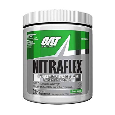 Gat Nitraflex Pre Workout, Green Apple, 30