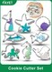 8-Piece Sea Animal Cookie Cutter Set, Food-Grade Stainless Steel Ocean Shapes for Cookies, Fondant, Crafts (Mermaid Tail, Starfish, Seashell, Shark, Fish, Octopus, Seahorse, Whale)