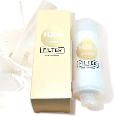 Vitamin Shower Filter - Enhance Hair &amp; Skin Health with Hard Water Softener - Easy Install Shower Infuser for Cleaner, Nourishing Shower Experience" White Milk Fragrance