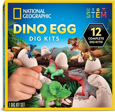 National Geographic Dino Egg Dig Kits (Pack Of 12 Eggs)