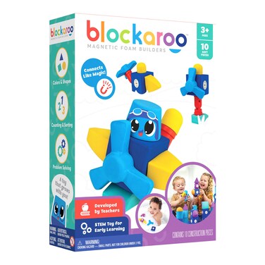Blockaroo Magnetic Foam Builders &ndash; Airplane Set (10 pcs)
