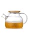 Borosilicate Glass Teapot With Bamboo Lid Clear 1000ml