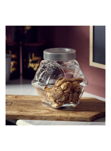 Box Crystal Glass Canister With Lid Clear 1.7Liters
