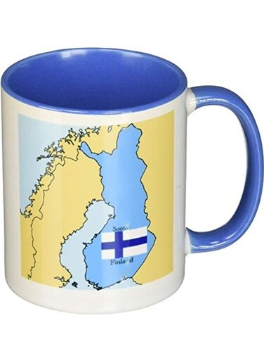 Map Printed Ceramic Mug Multicolour