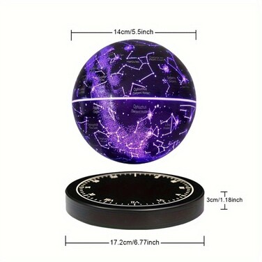 Tradeo Levitating Starry Globe Lamp with Magnetic Base &amp; Touch Control Wireless Charging