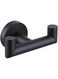 Towel Holder,Double Towel Hook Matte Black, Stainless Steel Bathroom Robe Towel Holder, Hand Towel Hanger for Wall (Matte Black)
