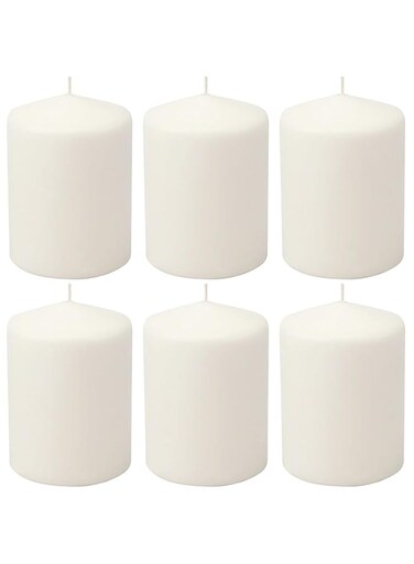 Stonebriar 35 Hour Long Burning Unscented Pillar Candles, 3x4, White