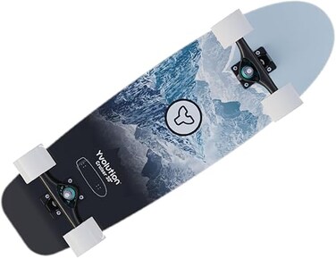 Yvolution Cruiser 30" Skateboard &ndash; Light-Up Maple Wood Deck With Dynamo Technology, Kids Age 5+, 60kg Max Weight, Vibrant Graphics &ndash; Blue (YS52B2)