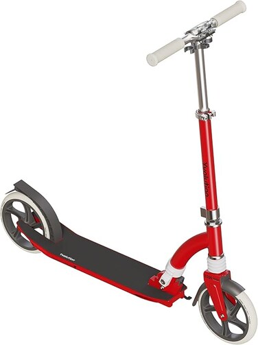 Yvolution S200 2-Wheel Kick Scooter Red &ndash; Lightweight Foldable Scooter for Kids Ages 5+, Rear Brake, Adjustable Handlebar, Easy Carry Strap (YS54R2)