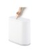 10 Liter Rectangular Plastic Trash Can Wastebasket with Press Type Lid, Garbage Container Bin for Bathroom,Powder Room,Bedroom,Kitchen,Craft Room,Office (White)