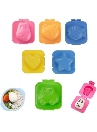 Goodern Cartoon Cute Boil Egg Mould Set,6PCS Egg Rice Mold,3D Cartoon Boil Egg Mold,Sushi Rice Making Moulder Decorating Fondant Cake Tool Cookery Molds DIY Rice Ball Bento Mould Accessories