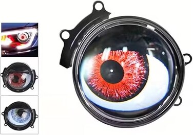 Devil Eye LED Car Light Assembly, Modified Eagle Eye Design, 12-24V, 33 Patterns, Red &amp; Black, for Cars Trucks SUVs, Vehicle Lighting Upgrade