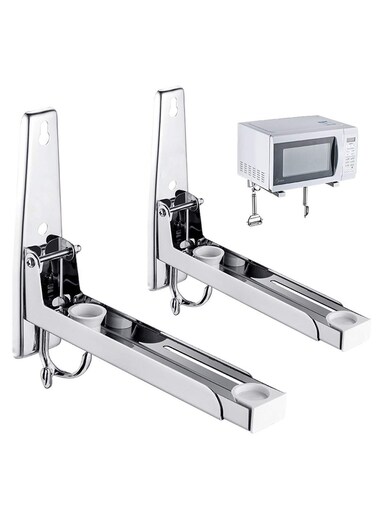 Steel Microwave Wall Shelf, Universal 304 Bracket for Kitchen Space-Saving and Organization