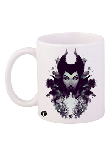 Printed Mug White/Black/Green 12ounce