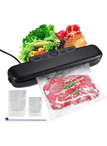 Vacuum Sealers for Food - Professional Foil Sealing Device with 10 Vacuum Bags - Sealing Device Vacuum Machine for Sous Vide, Dry and Moisture - Extended Storage Time and Freshness