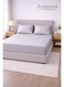 3-Piece Striped Microfiber Fitted Sheet Set King 180x200cm &acirc;&euro;&ldquo; Soft Elastic Deep Pocket 17cm Bedsheet with 2 Pillowcases 50x70cm, Silver Microfiber Silver 180X200+17cm