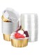 X spring Aluminum Cups with Lids, 50 Pcs Disposable Foil Ramekins, Round Dessert Containers Ramekins Baking Cups, upcake Baking Cups, Dessert Cups with Lids for Christmas Party Wedding Party