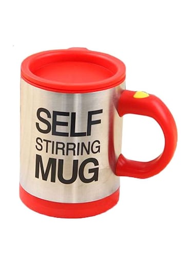 Stirring Electric Mug Silver/Red