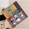 Ceramic Tea Set with Glass Teapot, 4 Cups, Tea Container &amp; Gift Box