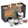 Ceramic Tea Set with Glass Teapot, 4 Cups, Tea Container &amp; Gift Box
