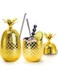 Tazweeq Plastic Pineapple Drinking Cups, 16 Oz Gold Pineapple Cup with Stretch Straw, Hawaiian Luau Party Cups for Cocktails, Juice, Beer