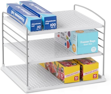 YouCopia UpSpace Cabinet Box Organizer, Adjustable Kitchen and Pantry Shelf for Plastic Wrap and Foil Storage, Kitchen Cabinet Organizer, Easy Assembly for a clutter-free kitchen, Medium