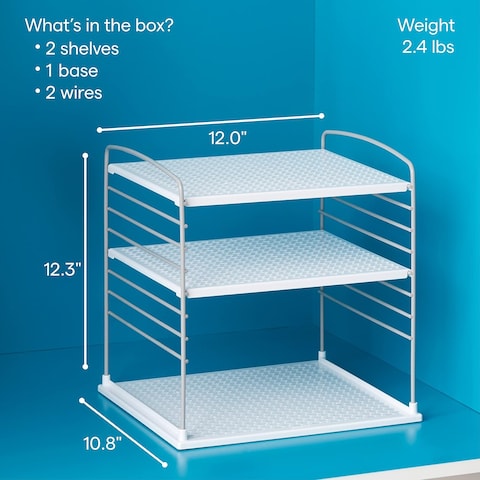 YouCopia UpSpace Cabinet Box Organizer, Adjustable Kitchen and Pantry Shelf for Plastic Wrap and Foil Storage, Kitchen Cabinet Organizer, Easy Assembly for a clutter-free kitchen, Large