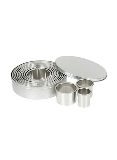 12 Pieces Round Biscuit Cookie Cutter Set - Stainless Steel Circle Pastry Cutter Molds Assorted Size - Including One Tin Box for Storage
