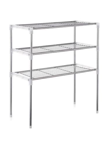 Dubai Gallery 3-Tier Multi-Functional Kitchen Storage Shelf Silver 22.4 X 11.8 X 25.6Inch
