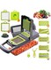 Alrens Vegetable Chopper Mandoline Slicer Cutter and Grater 11 in 1 Vegetable Slicer Potato Onion Veggie Chopper Dicer with Container Gray
