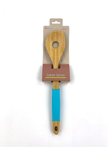 Pro Bamboo Slotted Cooking Spoon Multicolor