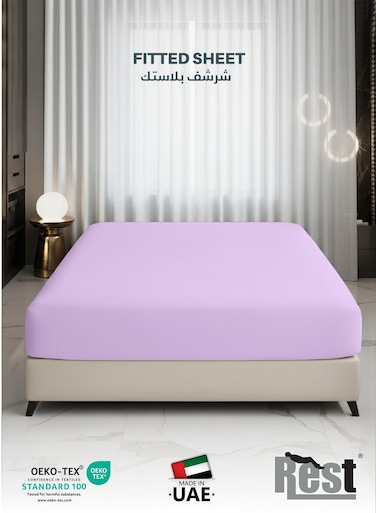 Fitted Bedsheet 90x190+20cm Breathable Plush light Purple Fabric with Deep Pockets Machine Washable for Optimal Protection