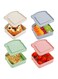 4 Pcs Sandwich Boxes, Lunch Box Containers,Portable Sandwich Containers Food Safe Wheat Straw Material, Toast Shape Storage for Bread/Sandwiches/Food/Fruit, Microwave Dishwasher &amp; Freezer Safe