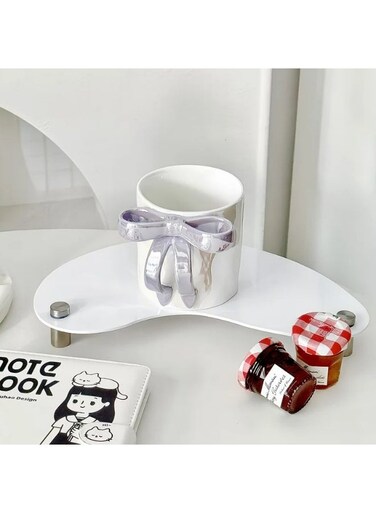 Ribbon Mugs with Bow Handle, 350ml Bow Mugchristmas Mug, Ins style, Ceramic Christmas Bow Hot Coffee Mug for Women Friends Coworker Valentine's Christmas Birthday Gifts &iuml;&frac14;&circ;Purple&iuml;&frac14;&permil;