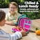 صندوق غداء Bentgo Kids Chill، 4 أقسام، عبوة ثلج قابلة للإزالة، مقاوم للتسرب، آمن للغسل في غسالة الصحون، تصميم براءة اختراع، فوشيا/أزرق مخضر