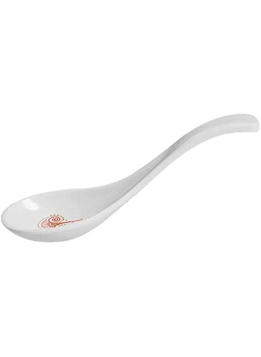 SERVEWELL MELAMINE SPIRAL RED HARMONY SOUP SPOON 13.5CM