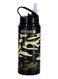 Royalford RF9361BK 600ml Alum. Sports Water Bottle - Reusable Water Bottle Wide Mouth with Hanging Clip   Sports Bottle   Perfect while Travelling, Camping, Trekking &amp; More Black/Yellow