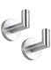 SWHYGER 2 Pack Stainless Steel Towel Hook Bathroom Heavy Duty Coat Hook Wall Mount Clothes Hook Hotel Style Robe Hook,Brushed Steel, 96018-8BS.