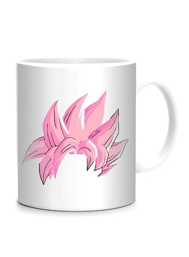 Styles Goku Black Super Saiyan Rose Printed Mug White/Pink